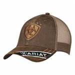 ARIAT LOGO OILSKIN BROWN CAP