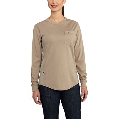 Carhartt FR Ladies Force Cotton Long-Sleeve Crewneck T-Shirt