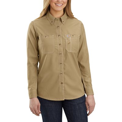 Carhartt FR Ladies Force Relaxed Fit Lightweight Long-Sleeve Button-Front Shirt