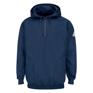 Bulwark FR Fleece Pullover Hooded Sweatshirt with Quarter Zip